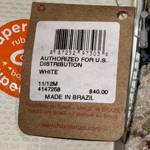 NEW Havaianas Men’s White Sandal/Shoe/Slides NWT Size Men 11/12 - Picture 2 of 14